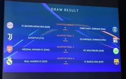 女足欧冠1/4决赛对阵：巴萨vs皇马，拜仁vs巴黎，阿森纳vs狼堡