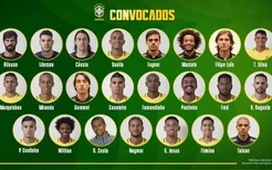 巴西国家队世界杯23人名单：内马尔领衔，中超1人