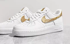 近观！C罗专属Nike Air Force 1 “Golden Patchwork”