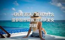《刘湘 游泳》刘湘为什么没参加世锦赛,游泳队美女刘湘