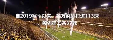 自2019赛季以来，莱万疯狂打进113球，领先第二名37球