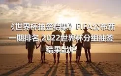 《世界杯抽签结果》FIFA公布新一期排名,2022世界杯分组抽签结果出炉