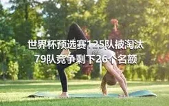 世界杯预选赛125队被淘汰 79队竞争剩下26个名额